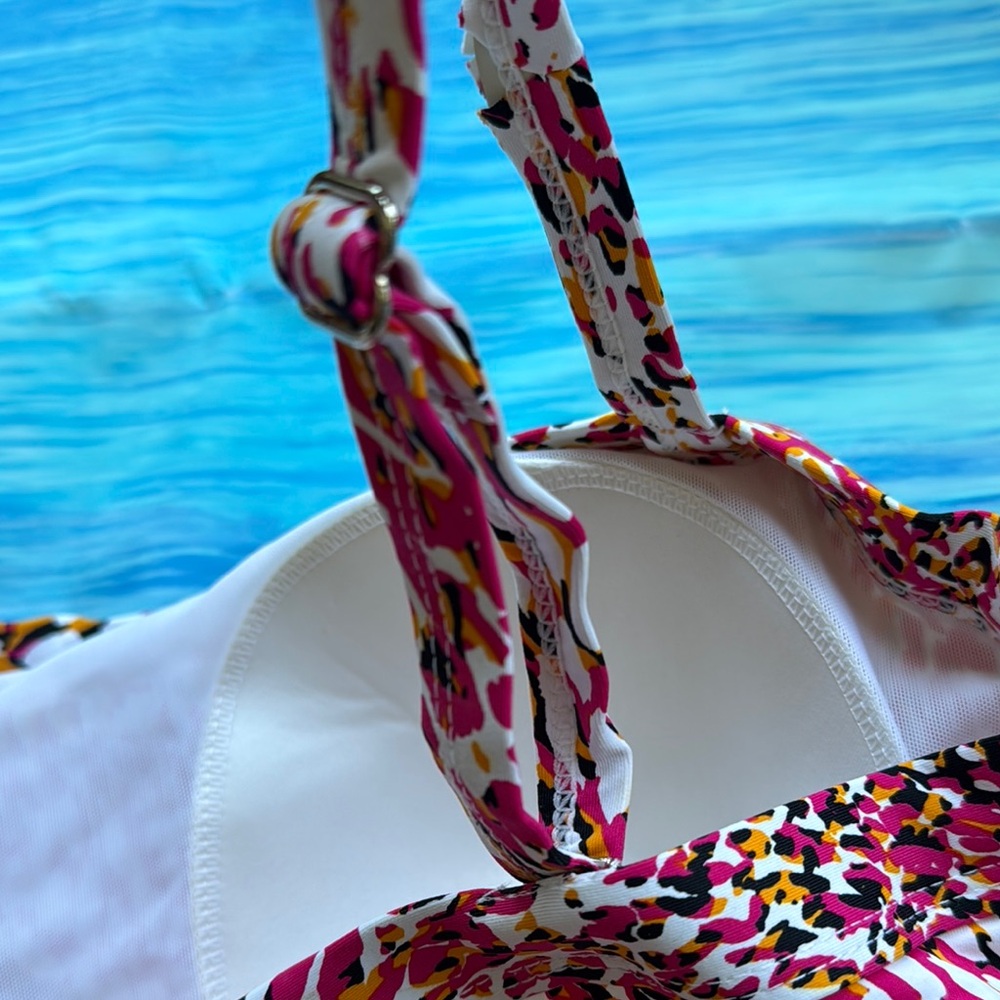 Women's Pink Patterned Tankini Top - Picture 5 of 7
